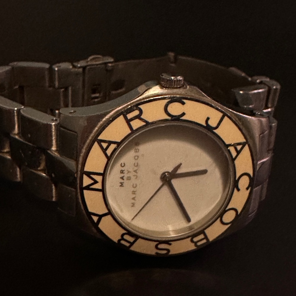 Silver and White Marc by Marc Jacobs Watch (Needs Battery)